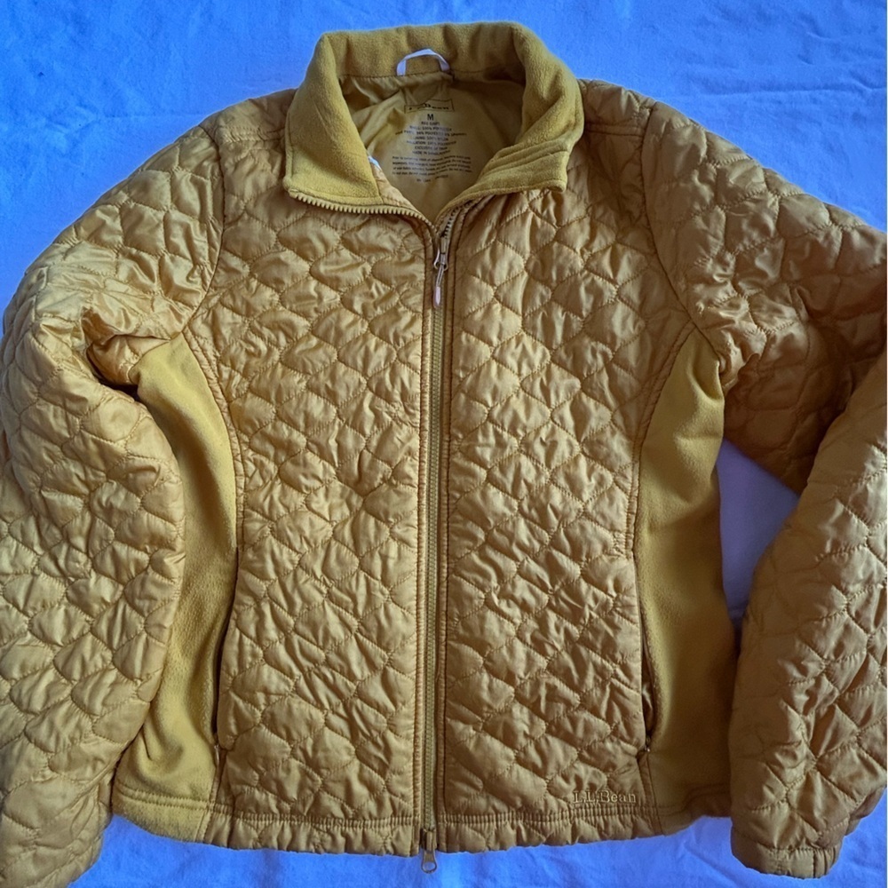 L.L Bean Yellow Quilted Packable Jacket Women’s Sz M